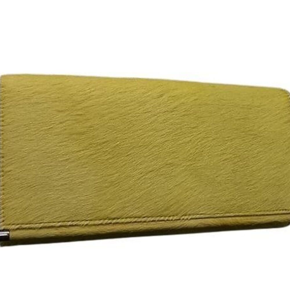 BVLGARI Long Wallet, Compartment Yellow, Calfskin, Women's Bi-fold Wallet